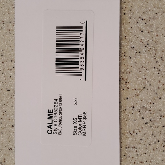 CALME by Johnny Was Endurance Sports Bra II in Blue Speckled, Size XSMALL, NWT - Picture 4 of 9